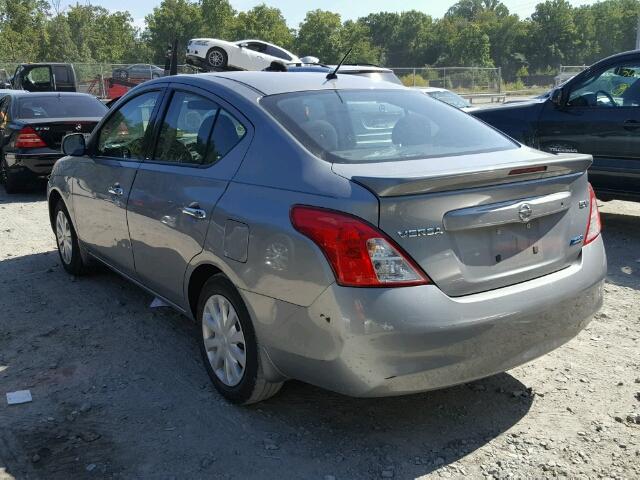 3N1CN7AP1EL834567 - 2014 NISSAN VERSA SILVER photo 3