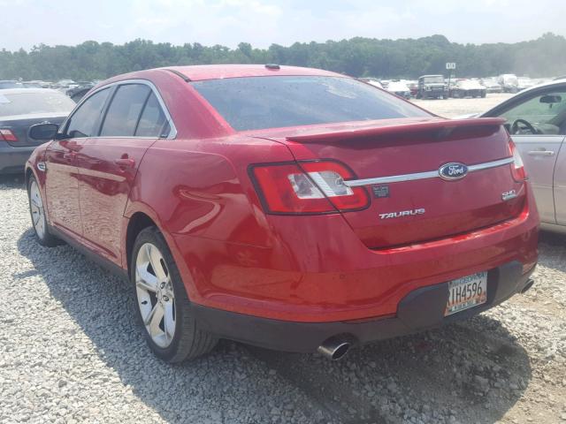 1FAHP2KT3CG110768 - 2012 FORD TAURUS SHO MAROON photo 3