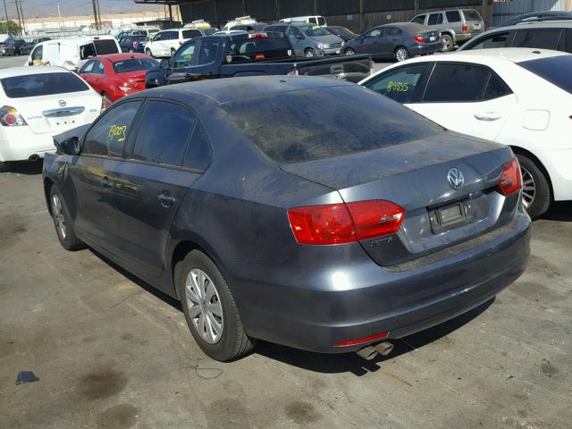 3VW2K7AJ2EM333966 - 2014 VOLKSWAGEN JETTA BASE 灰色 照片 3