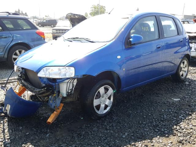 KL1TD66647B714591 - 2007 CHEVROLET AVEO BASE Niebieski zdjęcie 2