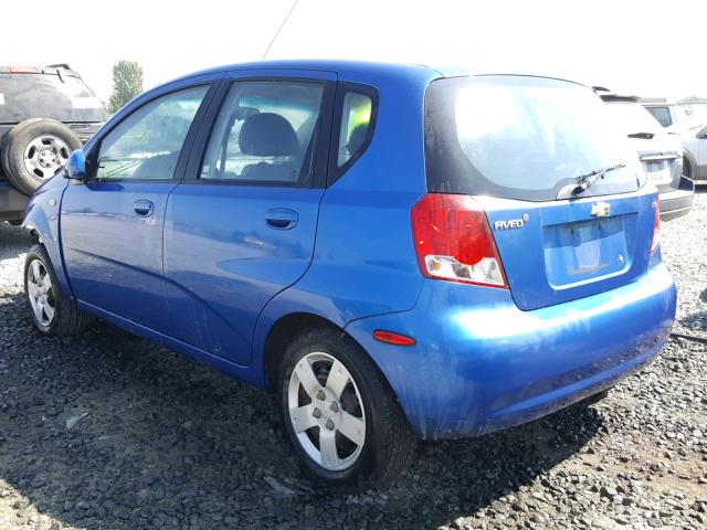 KL1TD66647B714591 - 2007 CHEVROLET AVEO BASE Niebieski zdjęcie 3
