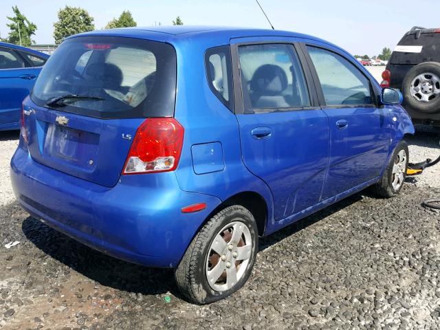 KL1TD66647B714591 - 2007 CHEVROLET AVEO BASE Niebieski zdjęcie 4