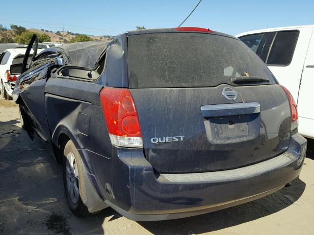 5N1BV28U97N115931 - 2007 NISSAN QUEST BLUE photo 3