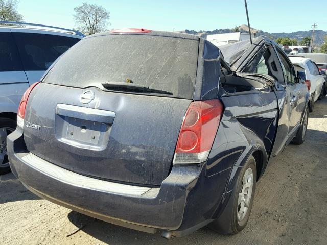 5N1BV28U97N115931 - 2007 NISSAN QUEST BLUE photo 4