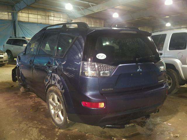 JA4MT31X07Z015698 - 2007 MITSUBISHI OUTLANDER BLUE photo 3