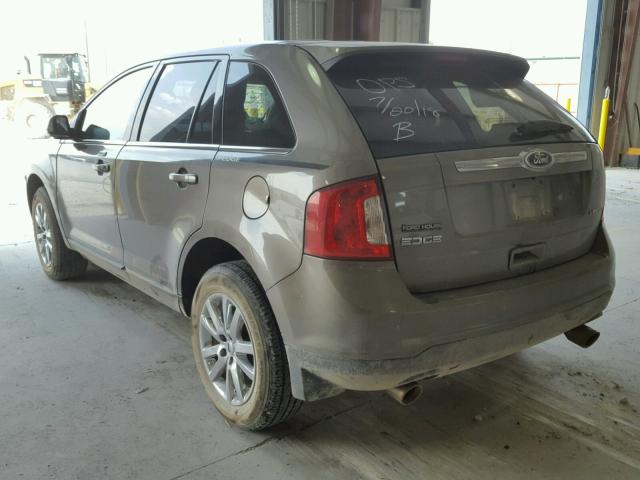 2FMDK3KC6DBB59853 - 2013 FORD EDGE LIMIT BROWN photo 3