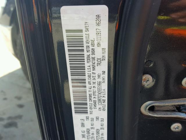 1C6RR7GTXDS551866 - 2013 DODGE RAM შავი ფოტო 10
