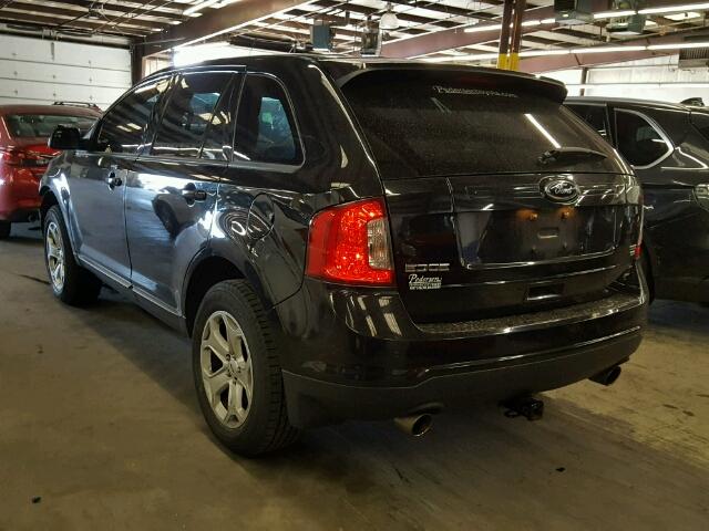 2FMDK4JC6DBA28381 - 2013 FORD EDGE SEL BLACK photo 3