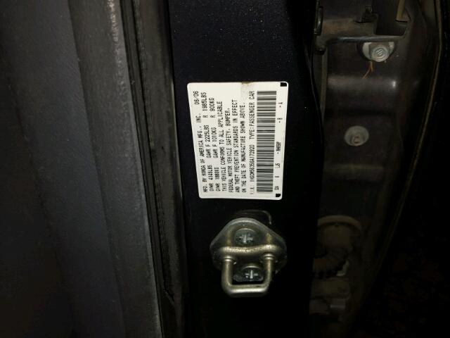 1HGCM56356A172920 - 2006 HONDA ACCORD GRAY photo 10