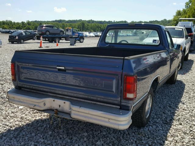 1B7FE06X1KS020569 - 1989 DODGE D-SERIES D BLUE photo 4