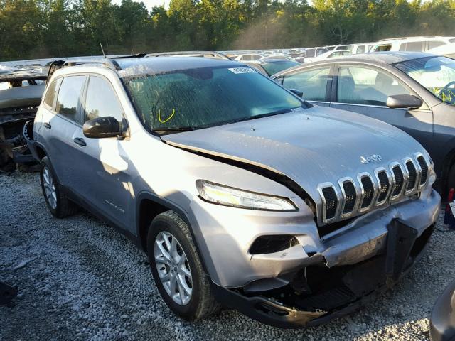 1C4PJLAB3GW159308 - 2016 JEEP CHEROKEE SILVER photo 1