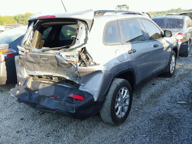 1C4PJLAB3GW159308 - 2016 JEEP CHEROKEE SILVER photo 4