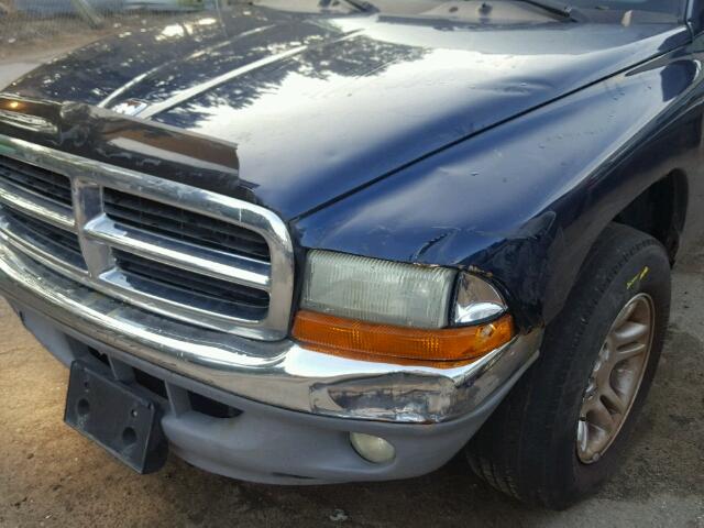 1B7GL22X31S303159 - 2001 DODGE DAKOTA BLUE photo 9