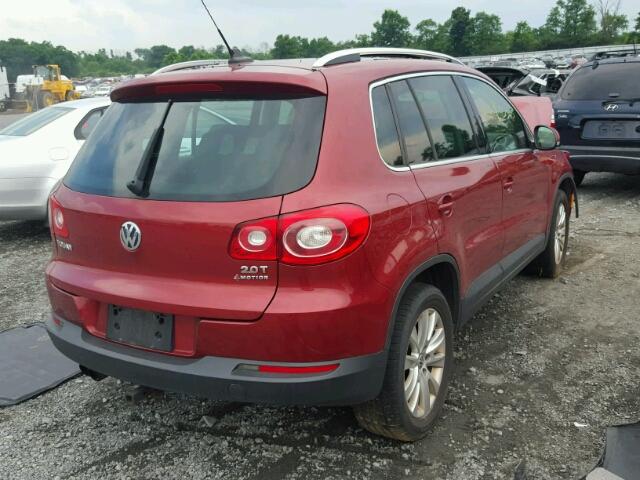 WVGBV75N99W515284 - 2009 VOLKSWAGEN TIGUAN SE RED photo 4