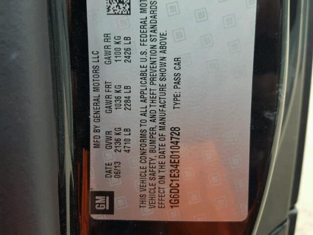 1G6DC1E34E0104728 - 2014 CADILLAC CTS PERFOR Schwarz Foto 10