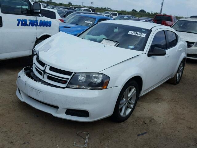 1C3CDZAB3EN234301 - 2014 DODGE AVENGER WHITE photo 2