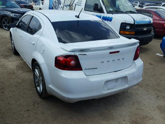 1C3CDZAB3EN234301 - 2014 DODGE AVENGER WHITE photo 3