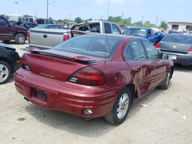 1G2NF52T61M680610 - 2001 PONTIAC GRAND AM S Tünd qırmızı foto 4