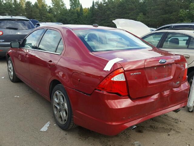 3FAHP0HG5AR108542 - 2010 FORD FUSION RED photo 3