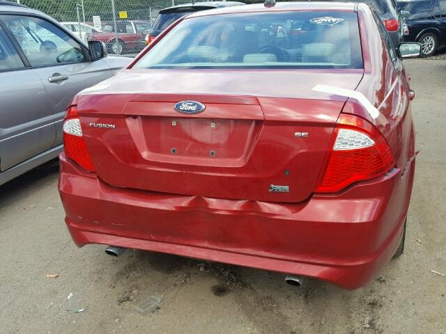 3FAHP0HG5AR108542 - 2010 FORD FUSION RED photo 9