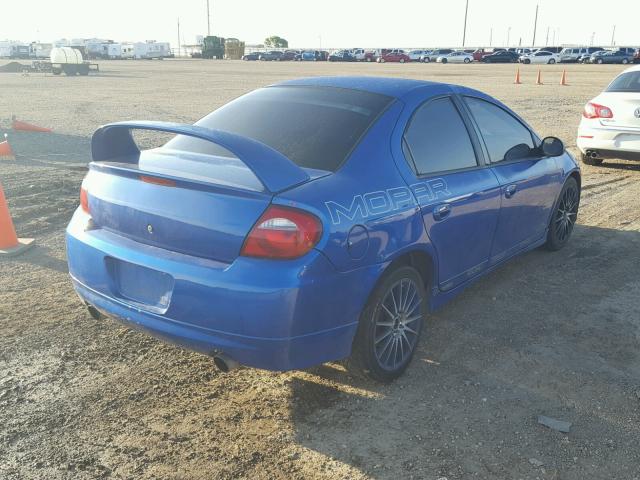 1B3ES66SX4D568946 - 2004 DODGE NEON SRT-4 BLUE photo 4