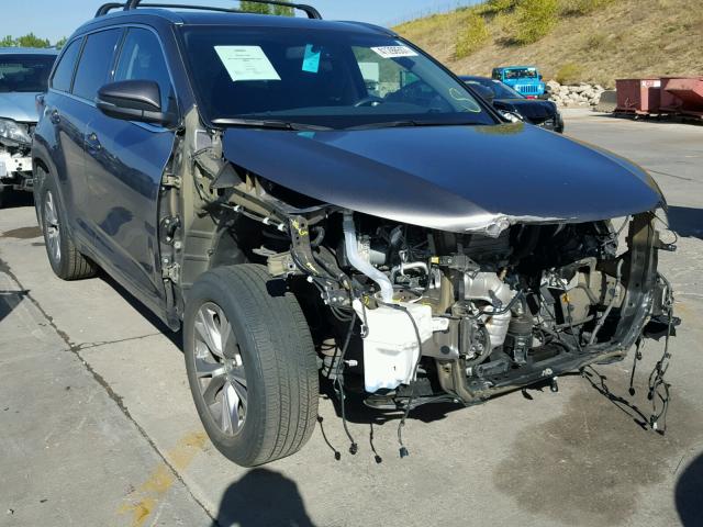 5TDJKRFHXFS207422 - 2015 TOYOTA HIGHLANDER GRAY photo 1