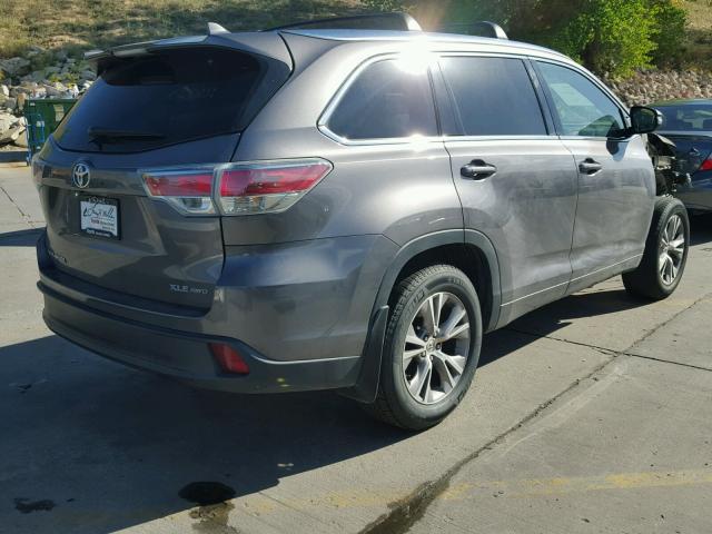 5TDJKRFHXFS207422 - 2015 TOYOTA HIGHLANDER GRAY photo 3