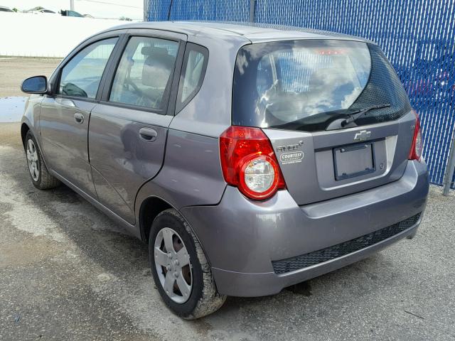 KL1TD66E19B649306 - 2009 CHEVROLET AVEO LS GRAY photo 3