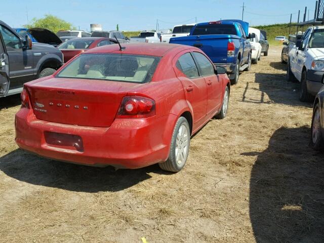 1C3CDZABXDN591022 - 2013 DODGE AVENGER SE RED photo 4