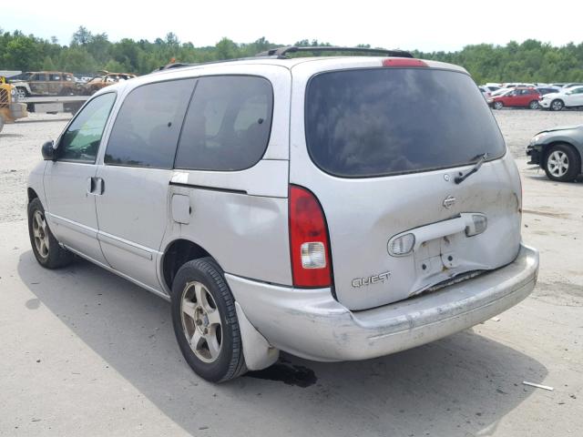 4N2ZN15T21D828138 - 2001 NISSAN QUEST GXE SILVER photo 3