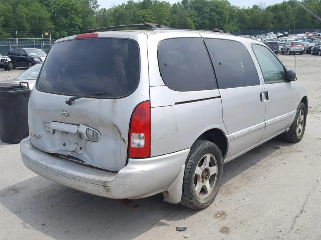 4N2ZN15T21D828138 - 2001 NISSAN QUEST GXE SILVER photo 4