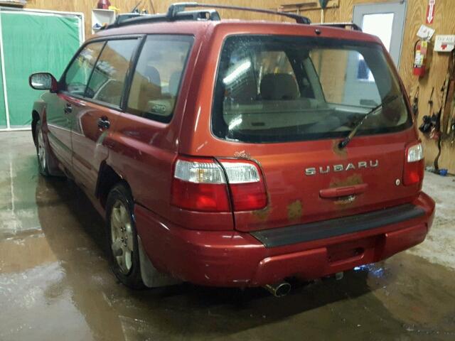 JF1SF65602H731271 - 2002 SUBARU FORESTER S RED photo 3