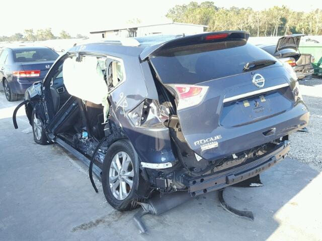 KNMAT2MT7GP646990 - 2016 NISSAN ROGUE S BLUE photo 3