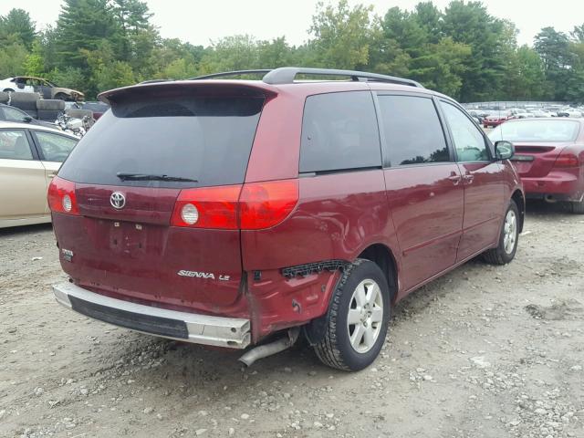 5TDZA23C36S460541 - 2006 TOYOTA SIENNA RED photo 4