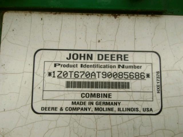 1Z0T670AT90085686 - 2010 JOHN DEERE HAY BALER GREEN photo 10