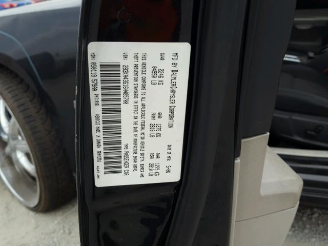 2B3KA43G16H485700 - 2006 DODGE CHARGER SE BLACK photo 10