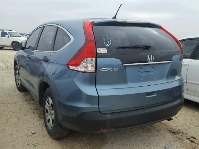 2HKRM3H38EH513468 - 2014 HONDA CR-V LX BLUE photo 3