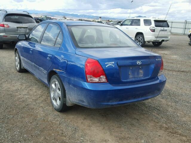 KMHDN46D64U798180 - 2004 HYUNDAI ELANTRA GL BLUE photo 3