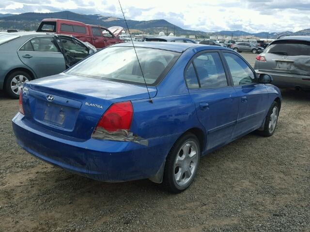 KMHDN46D64U798180 - 2004 HYUNDAI ELANTRA GL BLUE photo 4