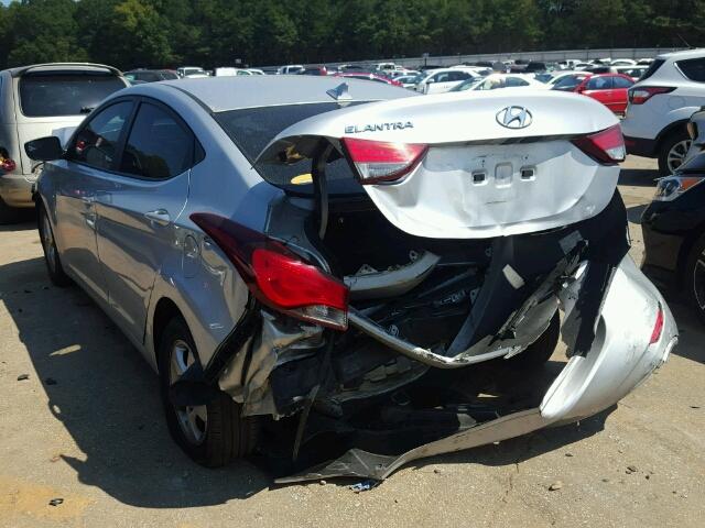 5NPDH4AE1EH525641 - 2014 HYUNDAI ELANTRA SE SILVER photo 3