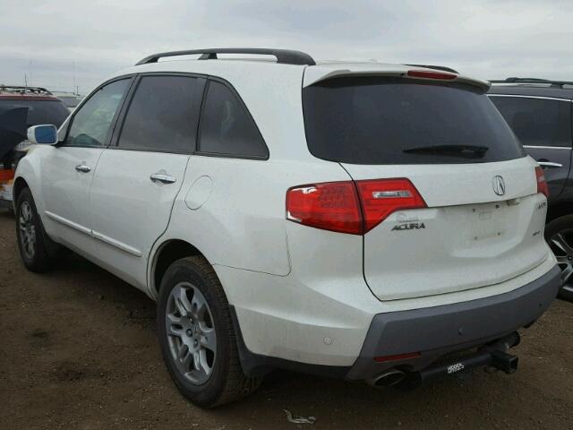 2HNYD28609H513408 - 2009 ACURA MDX WHITE photo 3