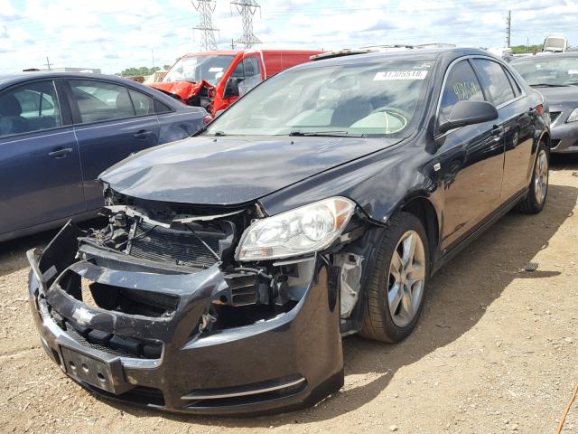1G1ZG57N78F132174 - 2008 CHEVROLET MALIBU LS BLACK photo 2
