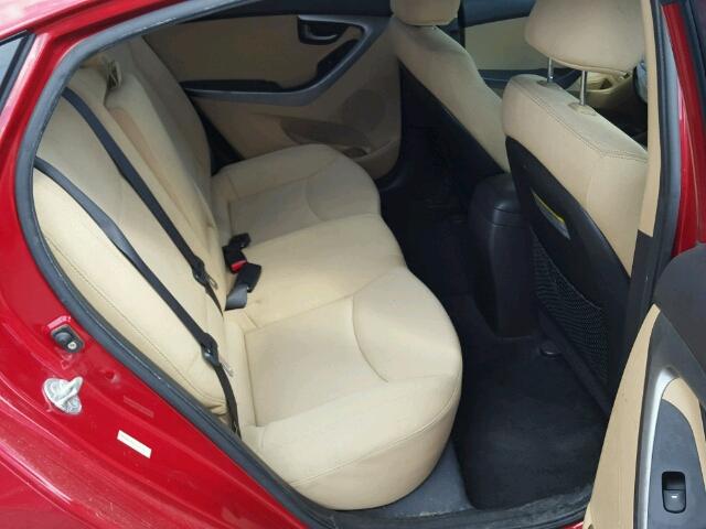 KMHDH4AE2DU606132 - 2013 HYUNDAI ELANTRA GL RED photo 6