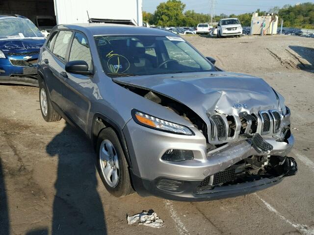 1C4PJLAB8EW188266 - 2014 JEEP CHEROKEE GRAY photo 1