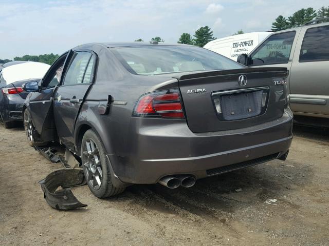 19UUA765X7A013919 - 2007 ACURA TL TYPE S GRAY photo 3