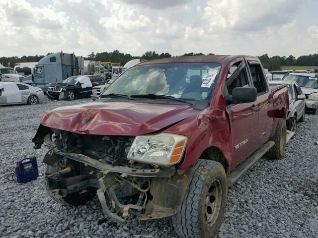 1N6BA07B15N550182 - 2005 NISSAN TITAN XE BURGUNDY photo 2