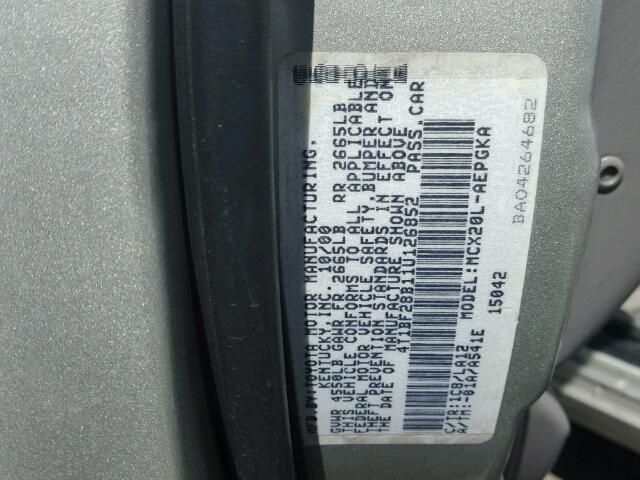 4T1BF28B11U126852 - 2001 TOYOTA AVALON XL Күміс фото 10