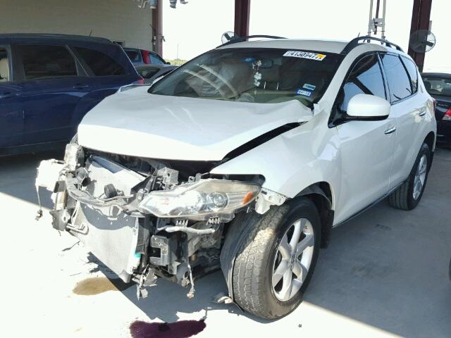 JN8AZ18U69W028858 - 2009 NISSAN MURANO S WHITE photo 2