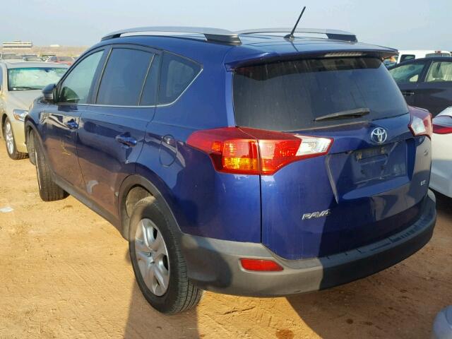 2T3ZFREV0EW101623 - 2014 TOYOTA RAV4 BLUE photo 3