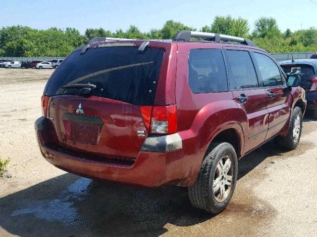 4A4MN21S14E030317 - 2004 MITSUBISHI ENDEAVOR L MAROON photo 4